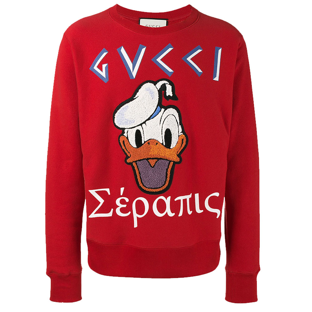 gucci donald duck hoodie red