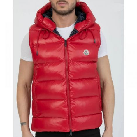 Moncler Kapüşonlu Yelek Kırmızı - Moncler Yelek Moncler Erkek Yelek 3034 Kirmizi