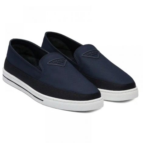 Prada Ayakkabı Slip-On Sneaker Lacivert - Prada Erkek Ayakkabi Prada Sneakers Prada Men Shoes Prada Shoes Prada Slip On Sneakers Lacivert