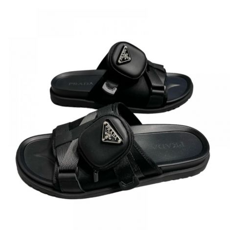 Prada Terlik Siyah - Prada Erkek Terlik Prada Terlik Prada Men Sandals Siyah