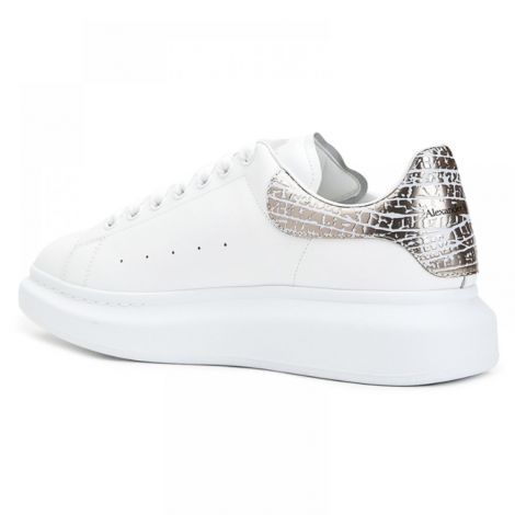 Alexander McQueen Ayakkabı Oversized Silver Crocodile Effect Beyaz - Alexander Mcqueen Erkek Ayakkabi Alexander Mcqueen Sneaker Alexander Mcqueen Men Sneaker Alexander Mcqueen Oversized Silver Crocodile Effect Beyaz