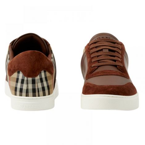 Burberry Ayakkabı Check-Panel Kahverengi - Burberry Erkek Ayakkabi Burberry Ayakkabi Burberry Men Shoes Burberry Check Panel Sneakers Kahverengi