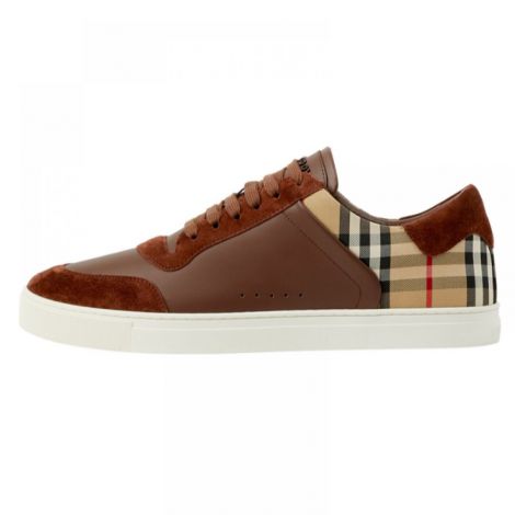 Burberry Ayakkabı Check-Panel Kahverengi - Burberry Erkek Ayakkabi Burberry Ayakkabi Burberry Men Shoes Burberry Check Panel Sneakers Kahverengi