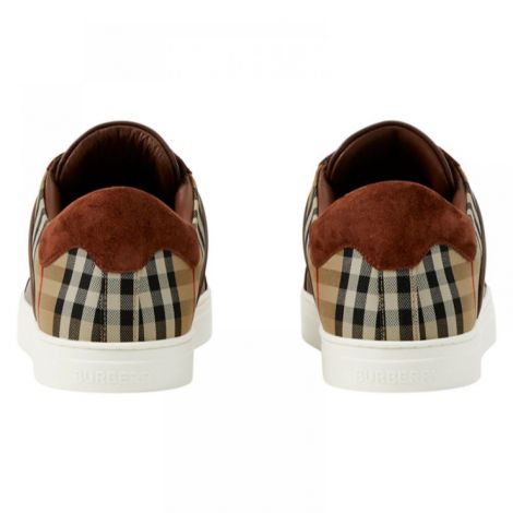 Burberry Ayakkabı Check-Panel Kahverengi - Burberry Erkek Ayakkabi Burberry Ayakkabi Burberry Men Shoes Burberry Check Panel Sneakers Kahverengi