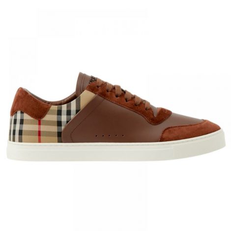 Burberry Ayakkabı Check-Panel Kahverengi - Burberry Erkek Ayakkabi Burberry Ayakkabi Burberry Men Shoes Burberry Check Panel Sneakers Kahverengi