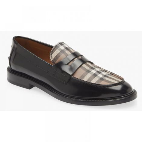 Burberry Ayakkabı Croftwood Check Loafer  Siyah - Burberry Erkek Ayakkabi Burberry Ayakkabi Burberry Men Shoes Burberry Croftwood Check Loafer Siyah