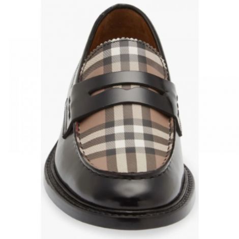 Burberry Ayakkabı Croftwood Check Loafer  Siyah - Burberry Erkek Ayakkabi Burberry Ayakkabi Burberry Men Shoes Burberry Croftwood Check Loafer Siyah