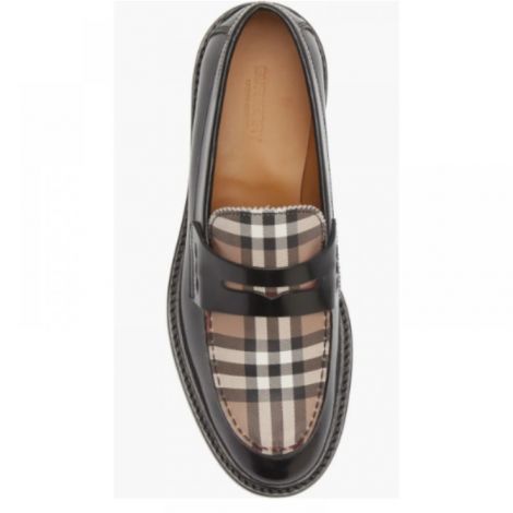 Burberry Ayakkabı Croftwood Check Loafer  Siyah - Burberry Erkek Ayakkabi Burberry Ayakkabi Burberry Men Shoes Burberry Croftwood Check Loafer Siyah