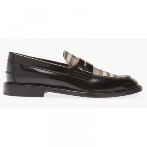 Burberry Ayakkabı Croftwood Check Loafer  Siyah - Burberry Erkek Ayakkabi Burberry Ayakkabi Burberry Men Shoes Burberry Croftwood Check Loafer Siyah