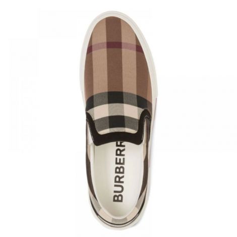 Burberry Ayakkabı Exaggerared Check Bej - Burberry Erkek Ayakkabi Burberry Ayakkabi Burberry Men Shoes Burberry Exaggerared Check Slip On Bej