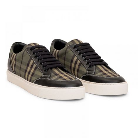 Burberry Ayakkabı New Salmond Check Sneaker Yeşil - Burberry Erkek Ayakkabi Burberry Ayakkabi Burberry Men Shoes Burberry New Salmond Check Sneaker Yesil