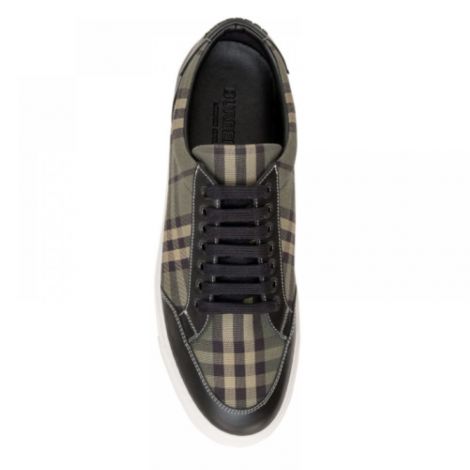 Burberry Ayakkabı New Salmond Check Sneaker Yeşil - Burberry Erkek Ayakkabi Burberry Ayakkabi Burberry Men Shoes Burberry New Salmond Check Sneaker Yesil