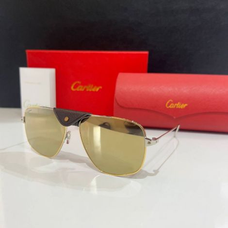 Cartier Gözlük Santos De Cartier Sarı - Cartier Sunglasses Cartier Gunes Gozlugu Cartier Gozluk Santos De Cartier Sari