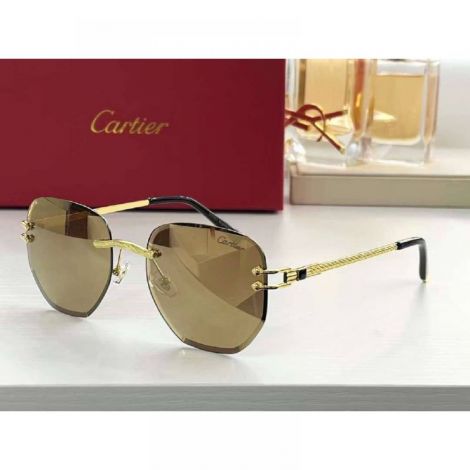 Cartier Gözlük Güneş Gözlüğü Sarı - Cartier Sunglasses Cartier Gunes Gozlugu Cartier Gozluk Sari 1