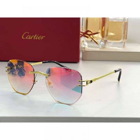 Cartier Gözlük Güneş Gözlüğü Kırmızı - Cartier Sunglasses Cartier Gunes Gozlugu Cartier Gozluk Turuncu