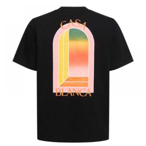 Casablanca Tişört Exclusive Gradient Arch Siyah - Casablanca LVR Exclusive Gradient Arch T Shirt Casablanca Men T Shirt Casablanca Erkek Tisort Casablanca Tisort Siyah