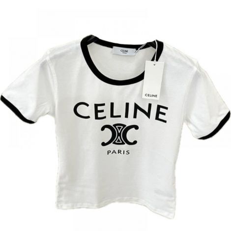 Celine T-Shirt Beyaz - Celine Tisort Celine Kadin Tisort Celine T Shirt Celine Woman T Shirt 0723 Beyaz
