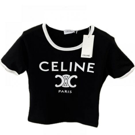 Celine T-Shirt Siyah - Celine Tisort Celine Kadin Tisort Celine T Shirt Celine Woman T Shirt 0724 Siyah
