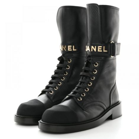 Chanel Bot Combat Siyah - Chanel Kadin Bot Chanel Bot Chanel Woman Boots Chanel Combat Bot Siyah