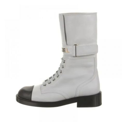 Chanel Combat Bot Beyaz - Chanel Kadin Bot Chanel Bot Chanel Women Boots Chanel Combat Bot Kadin Beyaz