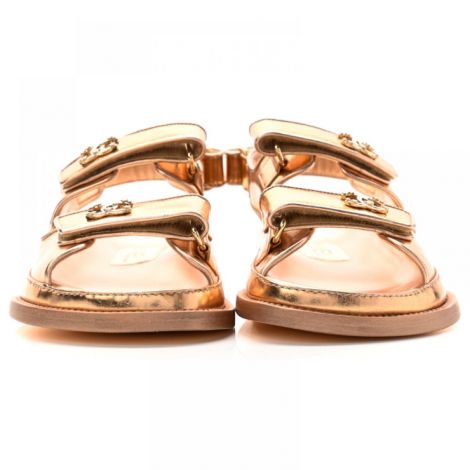 Chanel Sandalet Dad Metalik Gold - Chanel Kadin Sandalet Chanel Sandalet Chanel Women Sandals Chanel Dad Sandals Metalik Gold