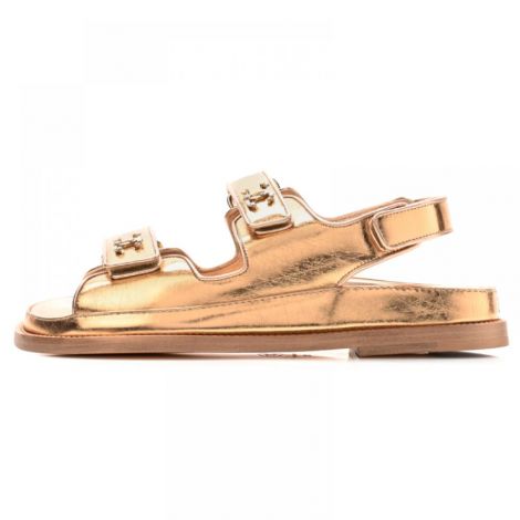 Chanel Sandalet Dad Metalik Gold - Chanel Kadin Sandalet Chanel Sandalet Chanel Women Sandals Chanel Dad Sandals Metalik Gold