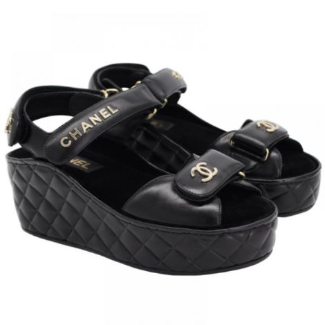 Chanel Platform Sandalet Siyah - Chanel Kadin Sandalet Chanel Sandalet Chanel Women Sandals Chanel Platform Sandalet Siyah