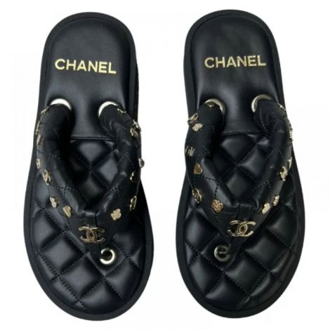Chanel Terlik Siyah - Chanel Terlik Chanel Kadin Terlik Chanel Parmak Arasi Terlik Siyah