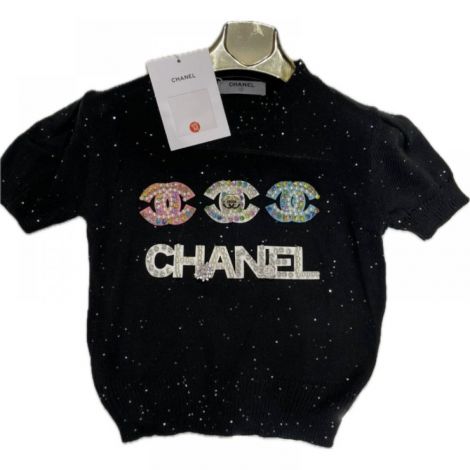 Chanel Tişört Siyah - Chanel Kadin Tisort Chanel Tisort Chanel Woman T Shirt 9899 Siyah