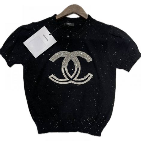 Chanel Tişört Siyah - Chanel Kadin Tisort Chanel Tisort Chanel Woman T Shirt 9900 Siyah