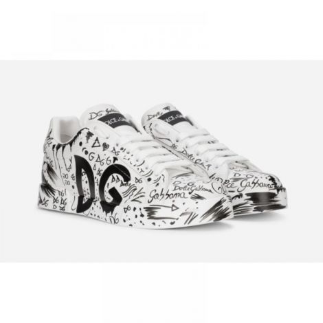 Dolce Gabbana Ayakkabı Calfskin Portofino sneakers Logo Print Beyaz - Dolce Gabbana Erkek Ayakkabi Dolce Gabbana Ayakkabi Dolce Gabbana Men Sneakers Dolce Gabbana Men Shoes Dolce Gabbana Calfskin Portofino Sneakers With Logo Print Sneaker Beyaz