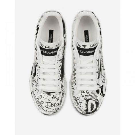 Dolce Gabbana Ayakkabı Calfskin Portofino sneakers Logo Print Beyaz - Dolce Gabbana Erkek Ayakkabi Dolce Gabbana Ayakkabi Dolce Gabbana Men Sneakers Dolce Gabbana Men Shoes Dolce Gabbana Calfskin Portofino Sneakers With Logo Print Sneaker Beyaz