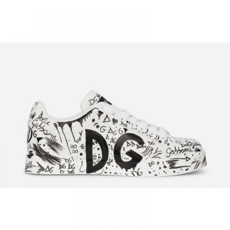 Dolce Gabbana Ayakkabı Calfskin Portofino sneakers Logo Print Beyaz - Dolce Gabbana Erkek Ayakkabi Dolce Gabbana Ayakkabi Dolce Gabbana Men Sneakers Dolce Gabbana Men Shoes Dolce Gabbana Calfskin Portofino Sneakers With Logo Print Sneaker Beyaz