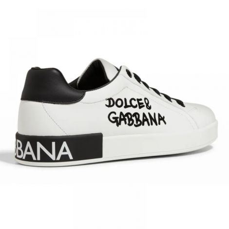 Dolce Gabbana Ayakkabı Logo Print Beyaz - Dolce Gabbana Erkek Ayakkabi Dolce Gabbana Ayakkabi Dolce Gabbana Snerakers Dolce Gabbana Men Shoes Dolce Gabbana Logo Print Sneakers Beyaz