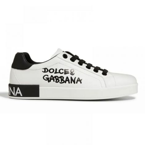 Dolce Gabbana Ayakkabı Logo Print Beyaz - Dolce Gabbana Erkek Ayakkabi Dolce Gabbana Ayakkabi Dolce Gabbana Snerakers Dolce Gabbana Men Shoes Dolce Gabbana Logo Print Sneakers Beyaz