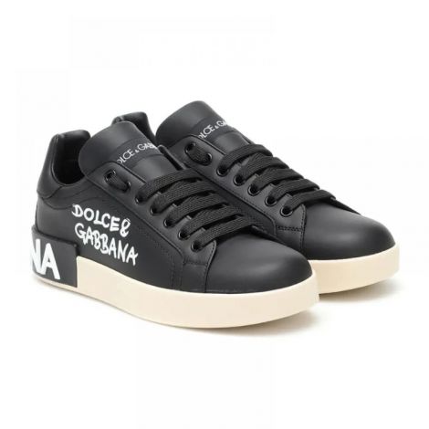 Dolce Gabbana Ayakkabı Logo Print Siyah - Dolce Gabbana Erkek Ayakkabi Dolce Gabbana Ayakkabi Dolce Gabbana Snerakers Dolce Gabbana Men Shoes Dolce Gabbana Logo Print Sneakers Siyah