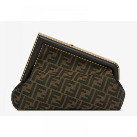 Fendi Çanta FF Jacquard Kahverengi - Fendi Kadin Canta Fendi Canta Fendi First FF Jacquard Kahverengi