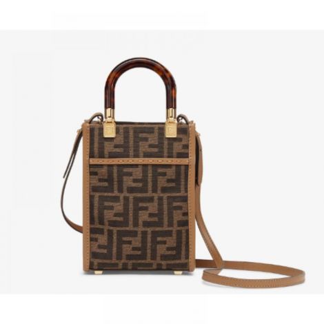 Fendi Çanta Sunshine Shopper Kahverengi - Fendi Kadin Canta Fendi Canta Fendi Sunshine Shopper FF Kahverengi