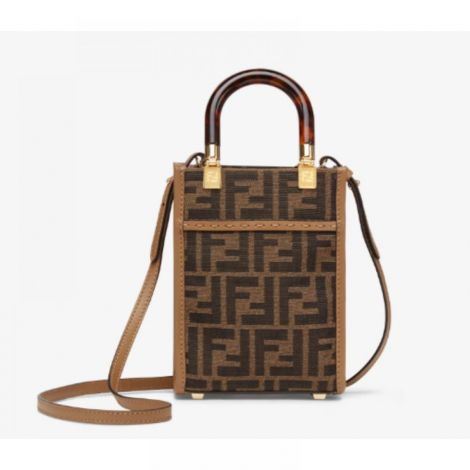 Fendi Çanta Sunshine Shopper Kahverengi - Fendi Kadin Canta Fendi Canta Fendi Sunshine Shopper FF Kahverengi