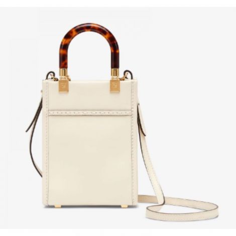 Fendi Çanta Sunshine Shopper Beyaz - Fendi Kadin Canta Fendi Canta Fendi Sunshine Shopper Beyaz