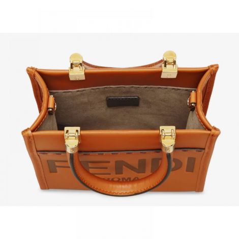 Fendi Çanta Sunshine Shopper Kahverengi - Fendi Kadin Canta Fendi Canta Fendi Sunshine Shopper Kahverengi