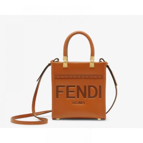 Fendi Çanta Sunshine Shopper Kahverengi - Fendi Kadin Canta Fendi Canta Fendi Sunshine Shopper Kahverengi