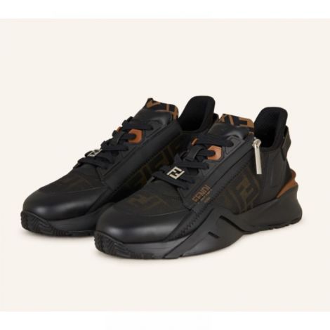 Fendi Ayakkabı Flow Kahverengi-Siyah - Fendi Erkek Ayakkabi Fendi Ayakkabi Fendi Men Shoes Fendi Men Sneakers Fendi Flow Sneakers Kahverengi Siyah