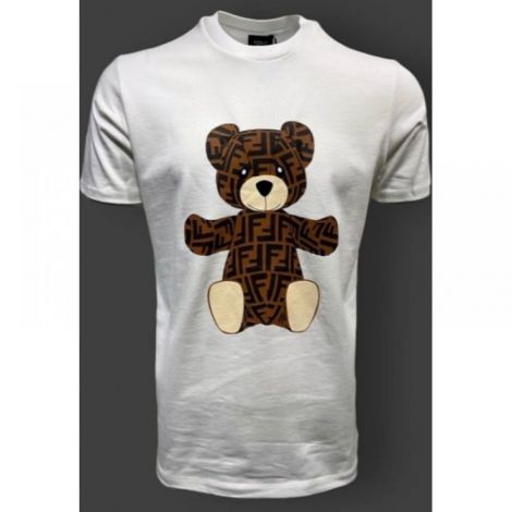 Fendi Tişört Teddy Bear Beyaz - Fendi Erkek Tisort Fendi Tisort Fendi Men T Shirt Fendi T Shirt Fendi Teddy Bear 9999 Beyaz