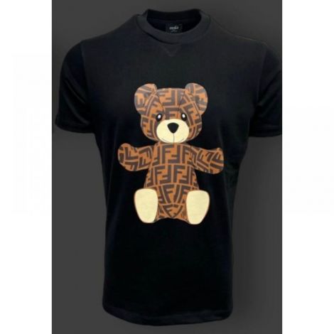 Fendi Tişört Teddy Bear Siyah - Fendi Erkek Tisort Fendi Tisort Fendi Men T Shirt Fendi T Shirt Fendi Teddy Bear 9999 Siyah
