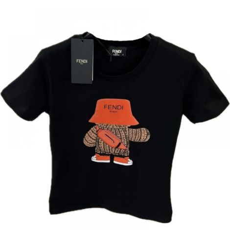 Fendi T-Shirt Siyah - Fendi Tisort Fendi Kadin Tisort Fendi T Shirt Fendi Woman T Shirt 0719 Siyah