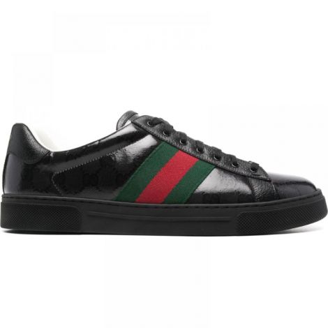 Gucci Ayakkabı Ace GG Siyah - Gucci Erkek Ayakkabi Gucci Erkek Sneaker Gucci Sneaker Gucci Ayakkabi Gucci Men Shoes Gucci Ace GG Sneaker Siyah