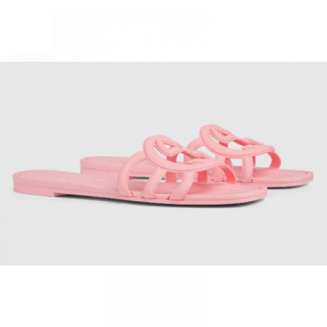 Gucci Terlik Interlocking G Pembe - Gucci Terlik Gucci Kadin Terlik Gucci Women Slide Sandal Gucci Interlocking G Terlik Pembe