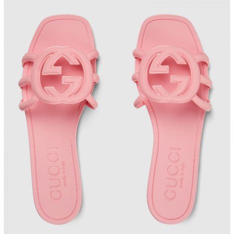 Gucci Terlik Interlocking G Pembe - Gucci Terlik Gucci Kadin Terlik Gucci Women Slide Sandal Gucci Interlocking G Terlik Pembe