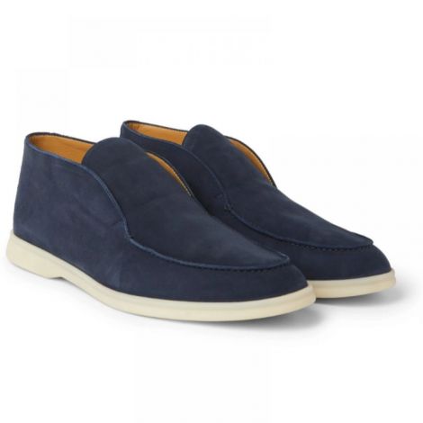 Loro Piana Ayakkabı Open Walk Chukka Lacivert - Loro Piana Ayakkabi Loro Piana Shoes Loro Piana Bot Loro Piana Open Walk Chukka Boots Lacivert